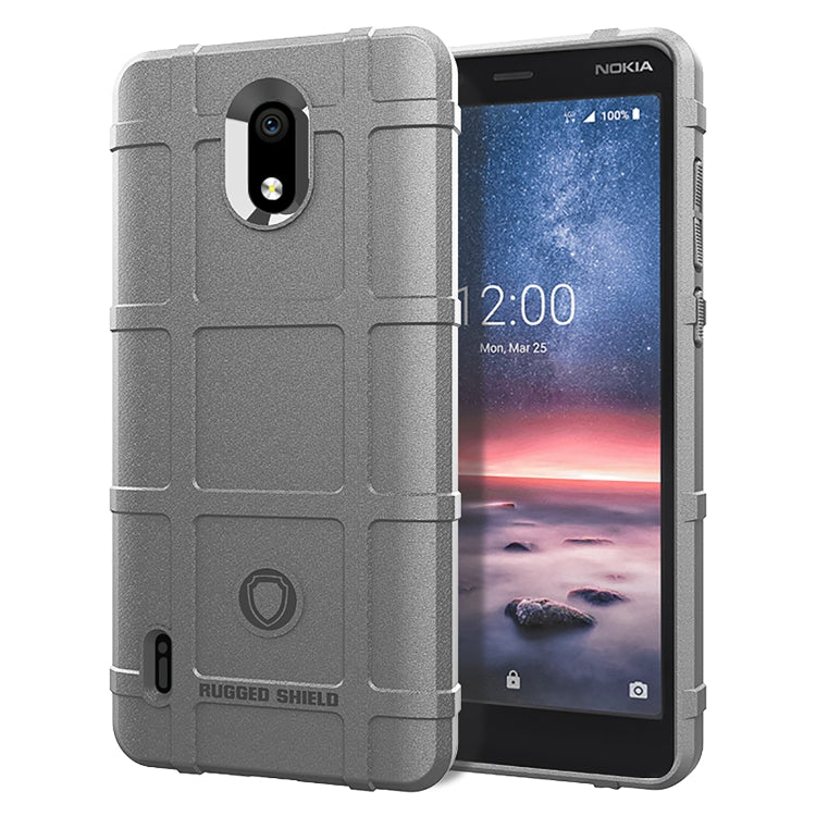 Shockproof TPU phone case, light gray rugged shell with camera cutout and grip pattern