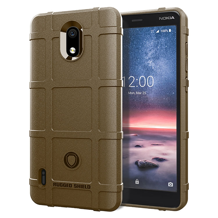 Shockproof TPU phone case, brown rugged shell with camera opening and protective bumper