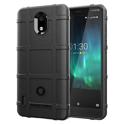 Rugged shockproof TPU phone case for Nokia 3.1C, dark gray/black with camera cutout