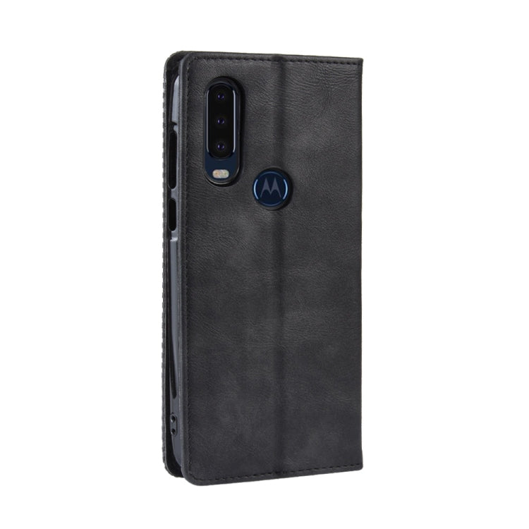 Black flip leather phone case with camera opening and fold-over cover