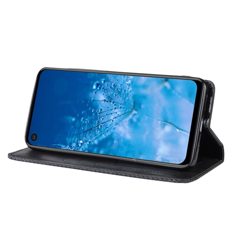 Black kickstand flip leather phone case with phone screen facing up