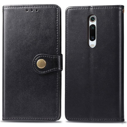 Black leather phone wallet case with front flap and camera cutout