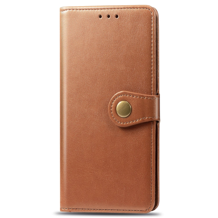 Brown wallet-style phone case with side strap and card slot cutouts