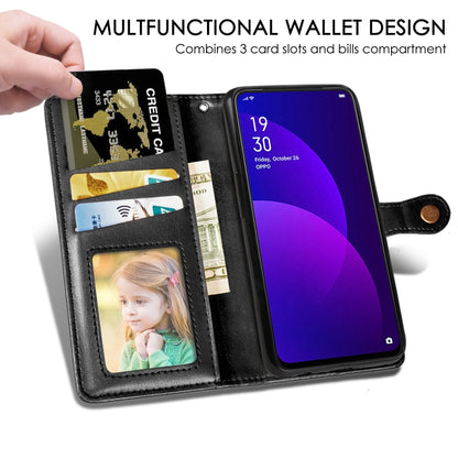 Black leather wallet phone case with card slots and windowed wallet pocket
