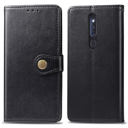 Black leather wallet phone case with magnetic flap and camera cutout