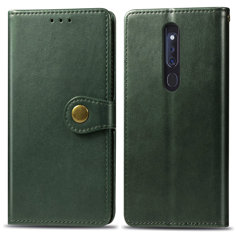Green leather wallet phone case with magnetic flap and camera cutout