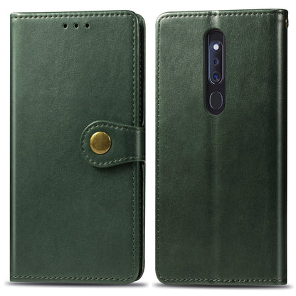 Green leather wallet phone case with magnetic flap and camera cutout