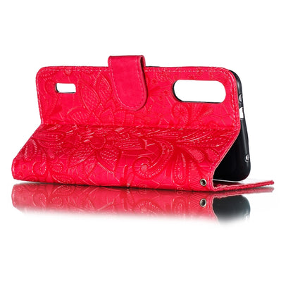 Lace Flower Embossing Pattern Horizontal Flip Leather Case for Xiaomi Mi CC9e / A3  , with Holder & Card Slots & Wallet & Photo Frame & Lanyard, For Xiaomi Mi CC9e