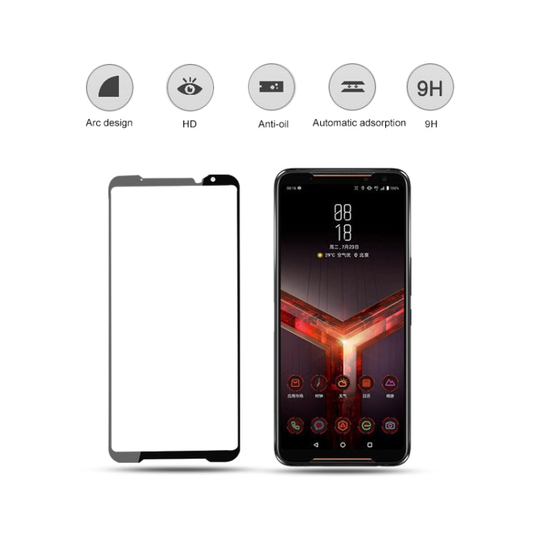 Tempered glass screen protector with 9H hardness and anti-glare/anti-oil icons