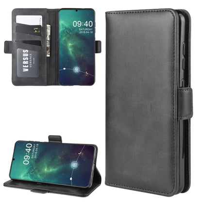 Black leather wallet stand phone case with card slots and holder for Nokia 6.2