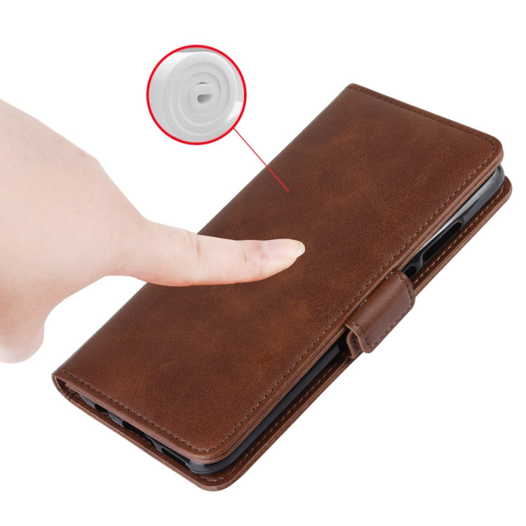 Brown leather wallet stand phone case with smooth magnetic closure for Nokia 6.2