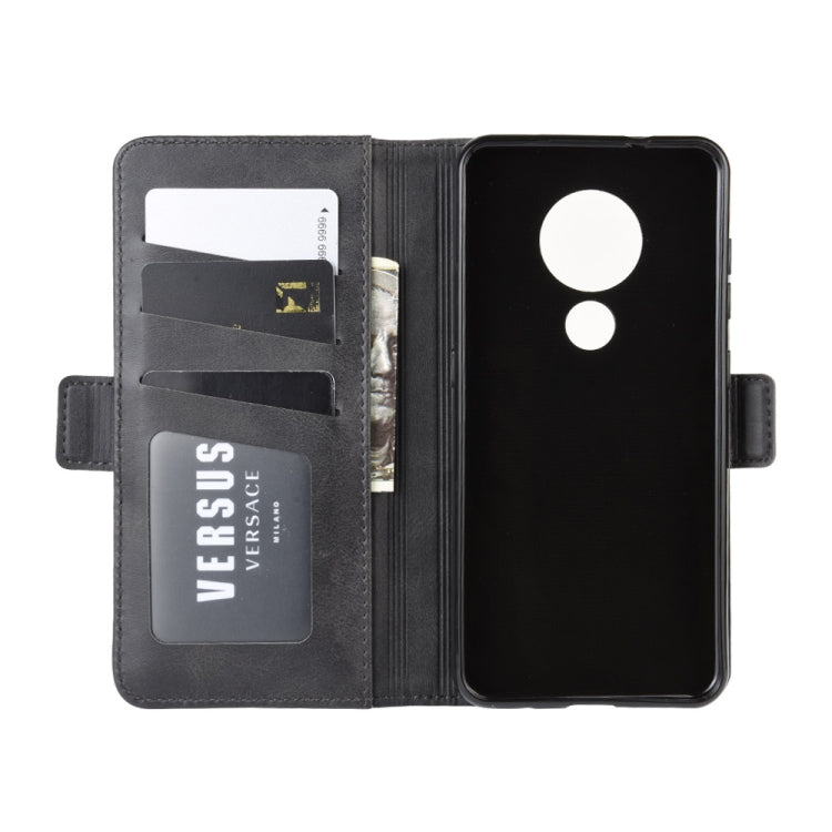 Black leather wallet phone case with card slots and flip cover for Nokia 6.2