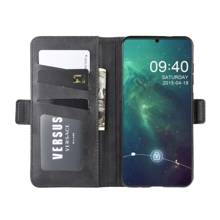 Black leather wallet stand phone case with card slots and phone display cover for Nokia 6.2