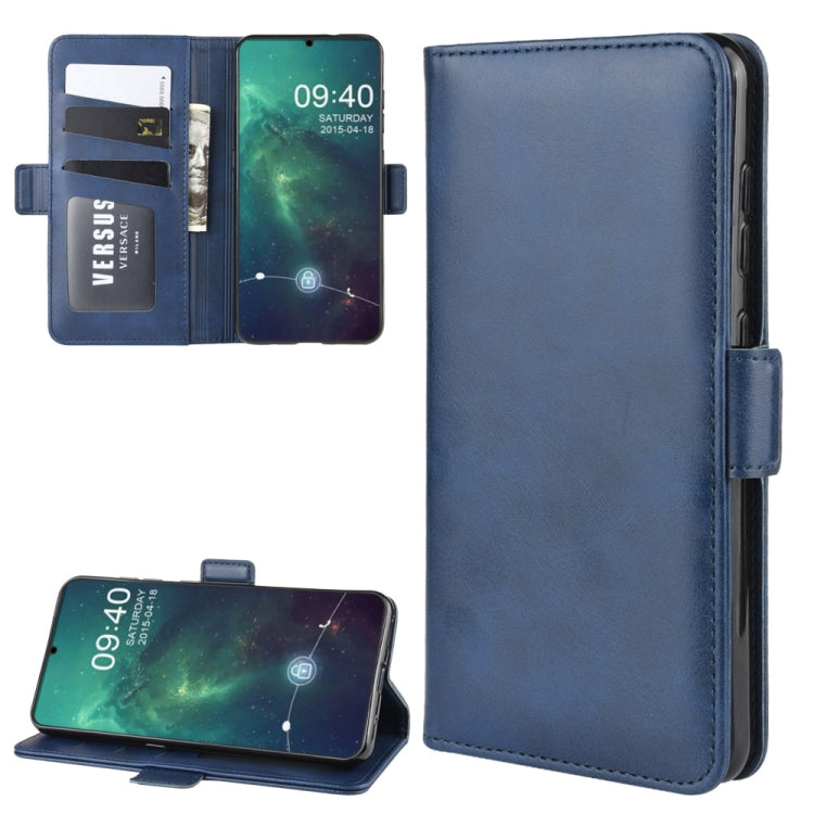 Dark blue leather wallet stand phone case with card slots and holder for Nokia 6.2