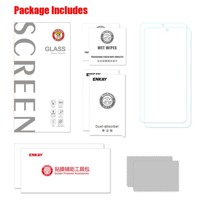 Screen protector kit package with wet wipes, dust-absorber, cloth, and glass film