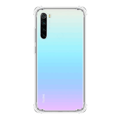 Clear slim TPU phone case with blue-to-purple gradient back
