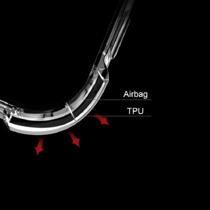 Flexible TPU bumper case with cushioned airbag-style edge for shock protection