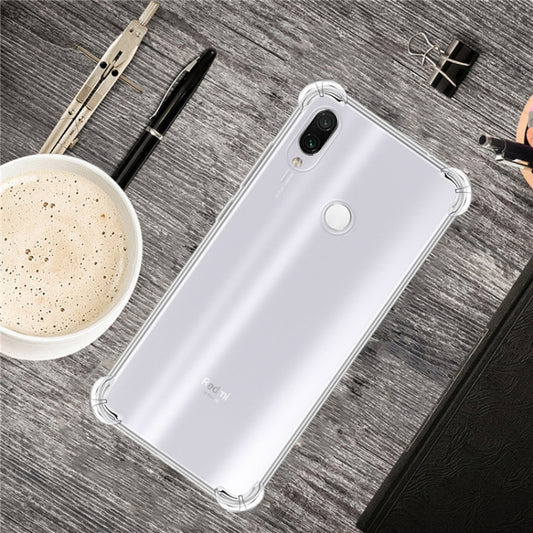 Xiaomi Redmi 7 clear TPU phone case with raised corner protection and cutouts