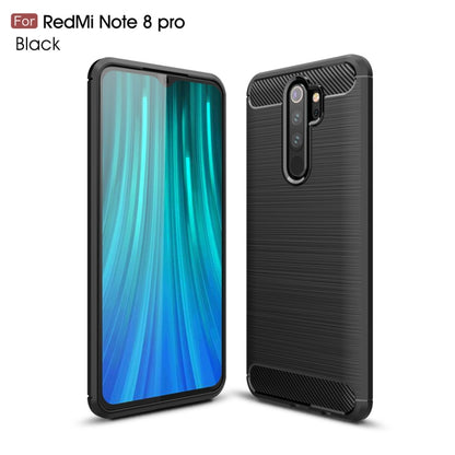 For Xiamo Redmi Note8 Pro Brushed Texture Carbon Fiber TPU Case, For Redmi Note 8 Pro