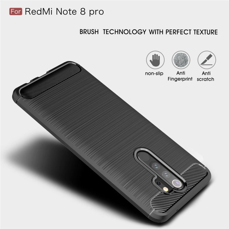 For Xiamo Redmi Note8 Pro Brushed Texture Carbon Fiber TPU Case, For Redmi Note 8 Pro