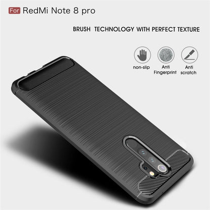 For Xiamo Redmi Note8 Pro Brushed Texture Carbon Fiber TPU Case, For Redmi Note 8 Pro