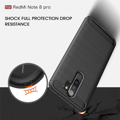 For Xiamo Redmi Note8 Pro Brushed Texture Carbon Fiber TPU Case, For Redmi Note 8 Pro
