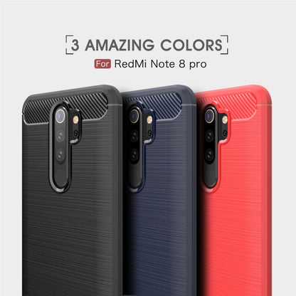 For Xiamo Redmi Note8 Pro Brushed Texture Carbon Fiber TPU Case, For Redmi Note 8 Pro