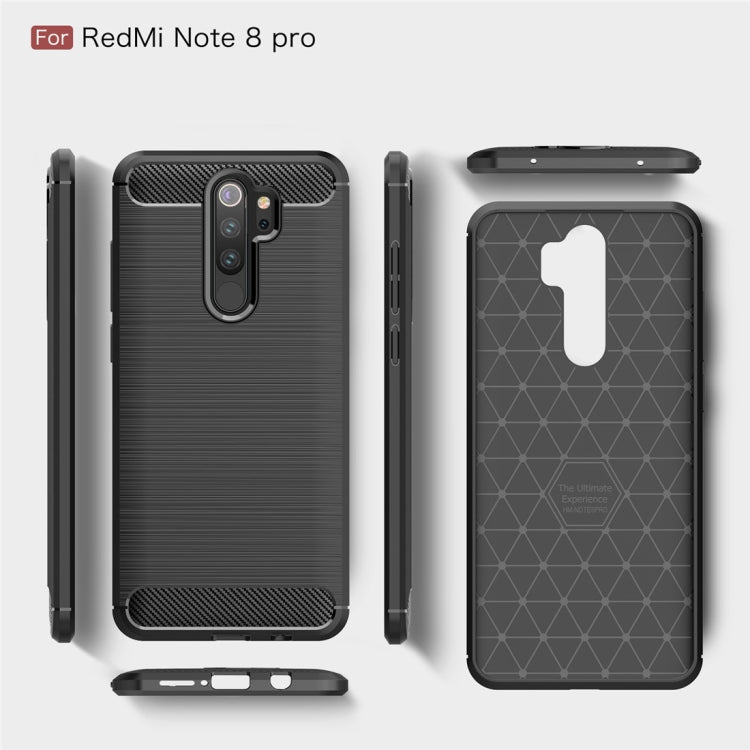 For Xiamo Redmi Note8 Pro Brushed Texture Carbon Fiber TPU Case, For Redmi Note 8 Pro