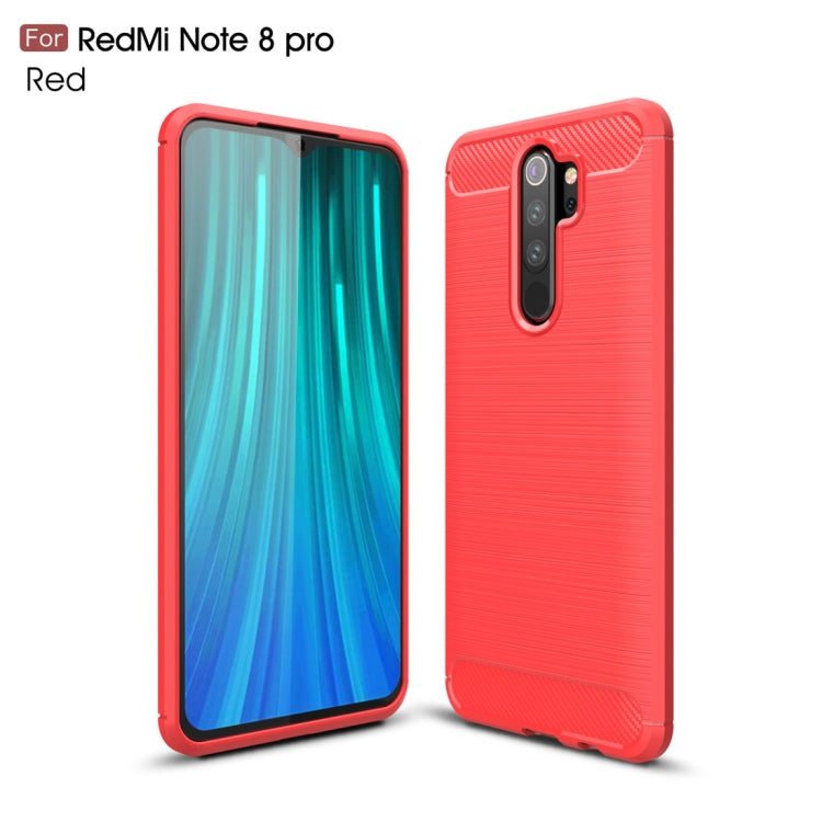 For Xiamo Redmi Note8 Pro Brushed Texture Carbon Fiber TPU Case, For Redmi Note 8 Pro