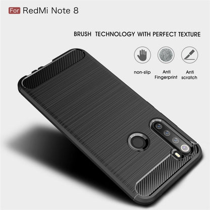 For Xiamo Redmi Note 8 Brushed Texture Carbon Fiber TPU Case, For Redmi Note 8