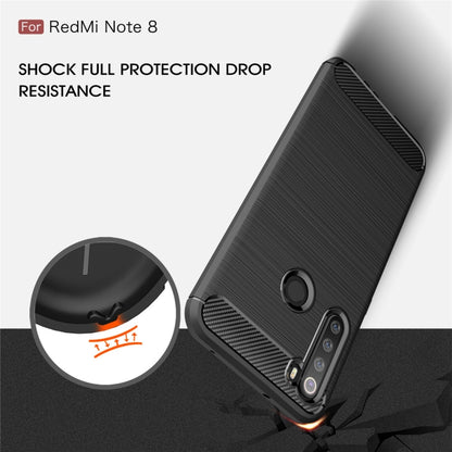 For Xiamo Redmi Note 8 Brushed Texture Carbon Fiber TPU Case, For Redmi Note 8