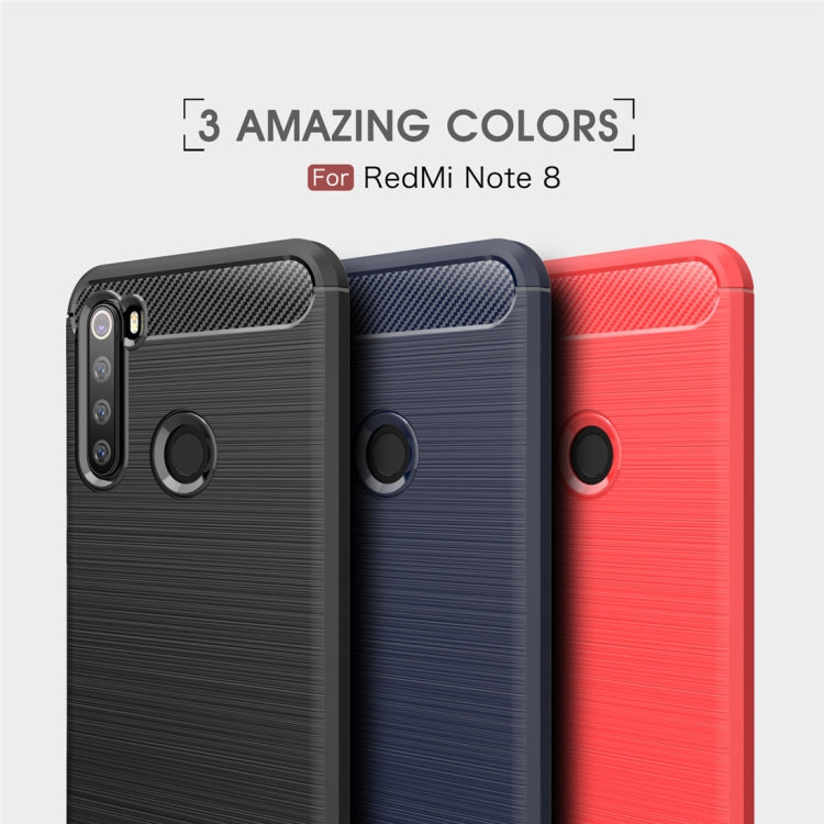 For Xiamo Redmi Note 8 Brushed Texture Carbon Fiber TPU Case, For Redmi Note 8