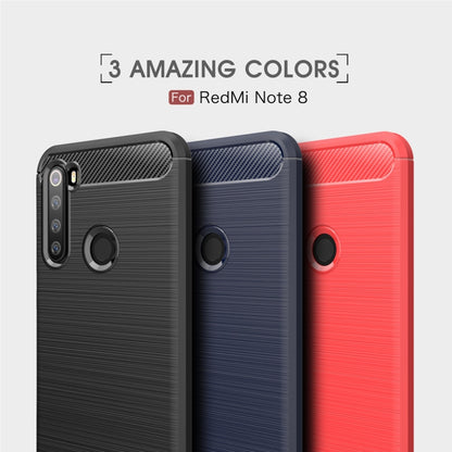 For Xiamo Redmi Note 8 Brushed Texture Carbon Fiber TPU Case, For Redmi Note 8