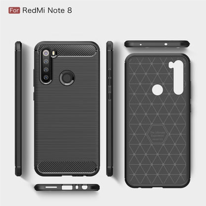For Xiamo Redmi Note 8 Brushed Texture Carbon Fiber TPU Case, For Redmi Note 8