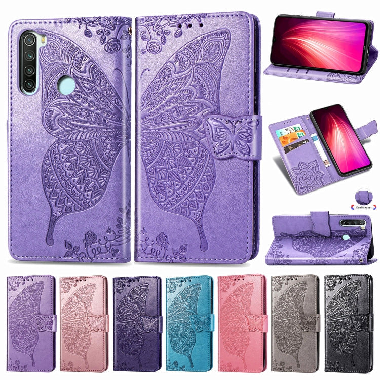 Purple embossed butterfly flip wallet phone case with folio cover and card slots