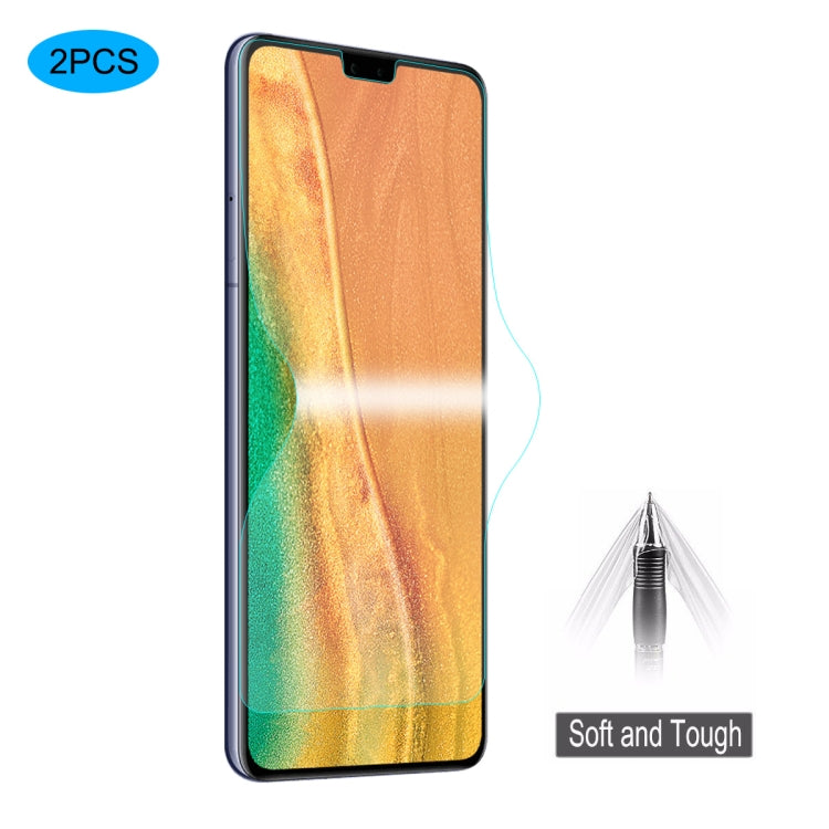 Full-coverage hydrogel screen protector on smartphone, 2-pack set