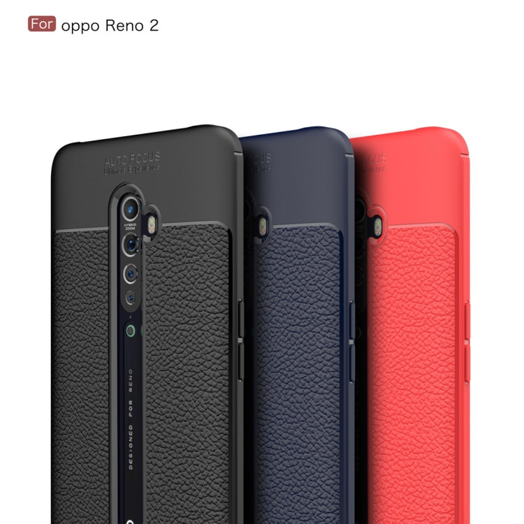 For OPPO Reno 2 Litchi Texture TPU Shockproof Case, For OPPO Reno 2