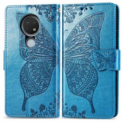 For Nokia 6.2 / 7.2 Butterfly Love Flower Embossed Horizontal Flip Leather Case with Bracket Lanyard Card Slot Wallet, For Nokia 6.2 / 7.2
