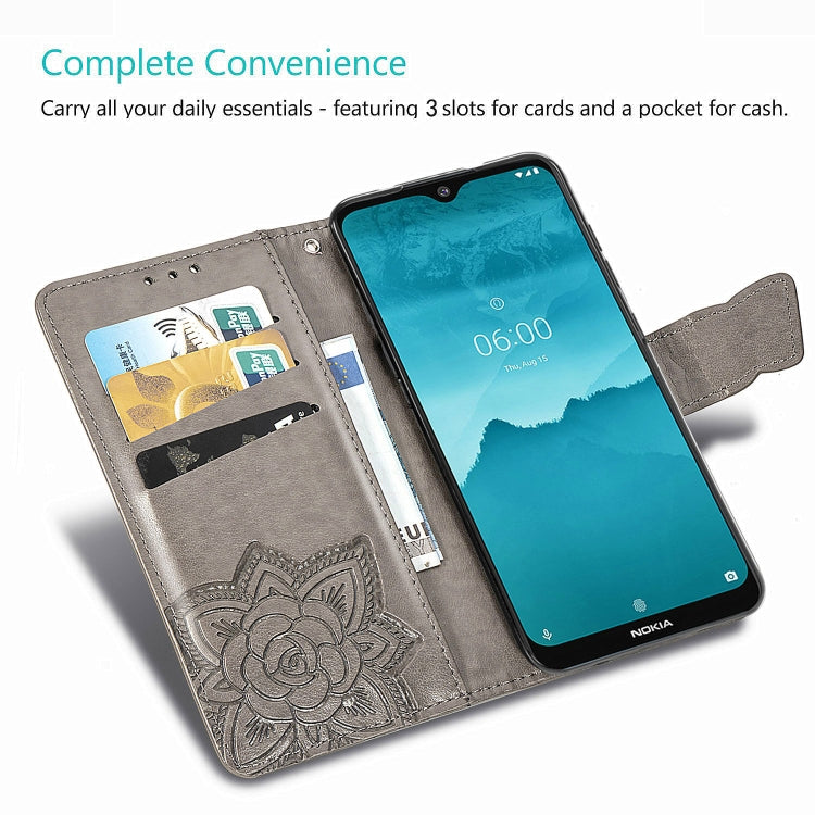 For Nokia 6.2 / 7.2 Butterfly Love Flower Embossed Horizontal Flip Leather Case with Bracket Lanyard Card Slot Wallet, For Nokia 6.2 / 7.2