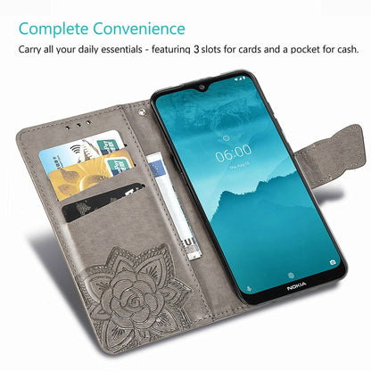 For Nokia 6.2 / 7.2 Butterfly Love Flower Embossed Horizontal Flip Leather Case with Bracket Lanyard Card Slot Wallet, For Nokia 6.2 / 7.2