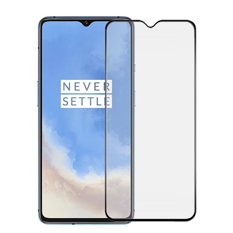 Tempered glass screen protector film for OnePlus 7T, full coverage with black bezel