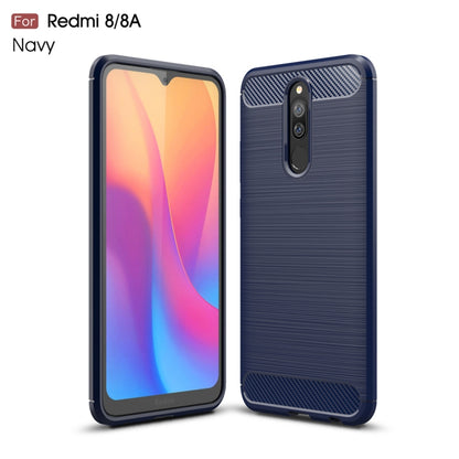 For Xiaomi Redmi 8  Brushed Texture Carbon Fiber TPU Case