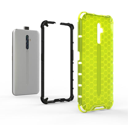 Set of honeycomb phone case parts: green back, gray back, and black frame