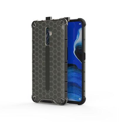 Shockproof phone case with honeycomb texture, olive green back and TPU bumper