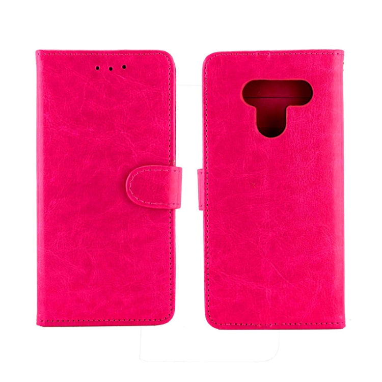 Pink leather flip phone case with magnetic flap and phone camera cutout