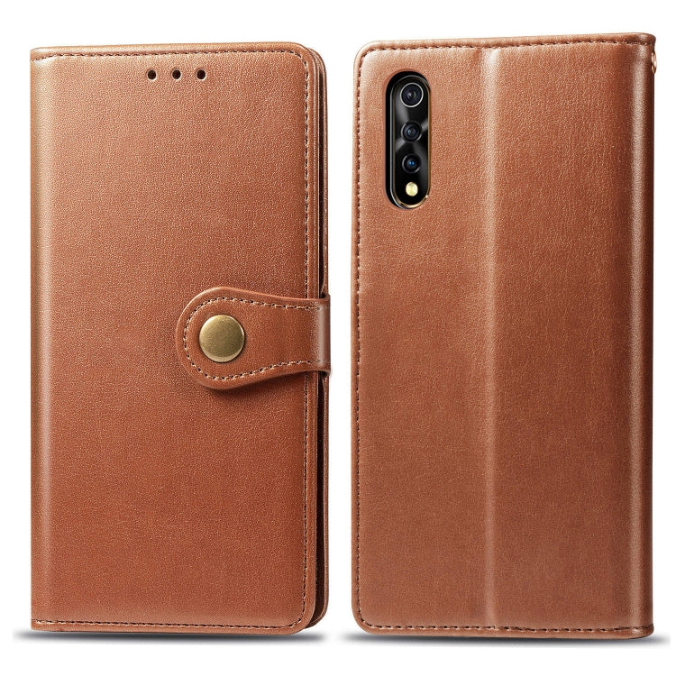 For Vivo S1   Retro Solid Color Leather Buckle Phone Case with Lanyard & Photo Frame & Card Slot & Wallet & Stand Function, For vivo S1