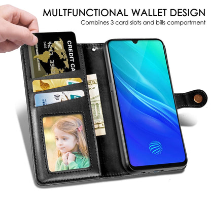For Vivo S1   Retro Solid Color Leather Buckle Phone Case with Lanyard & Photo Frame & Card Slot & Wallet & Stand Function, For vivo S1