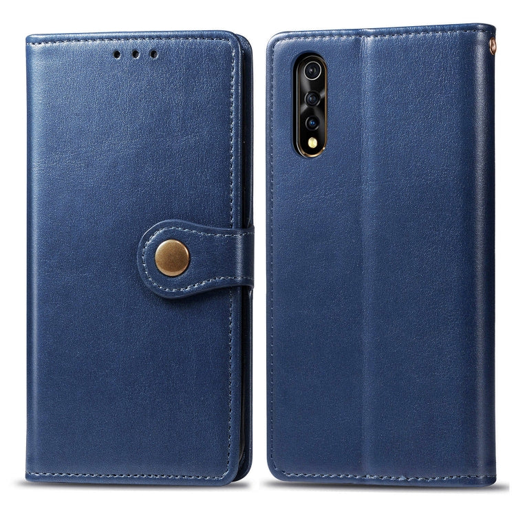 For Vivo S1   Retro Solid Color Leather Buckle Phone Case with Lanyard & Photo Frame & Card Slot & Wallet & Stand Function, For vivo S1