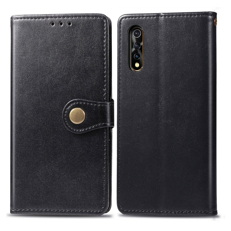 For Vivo S1   Retro Solid Color Leather Buckle Phone Case with Lanyard & Photo Frame & Card Slot & Wallet & Stand Function, For vivo S1