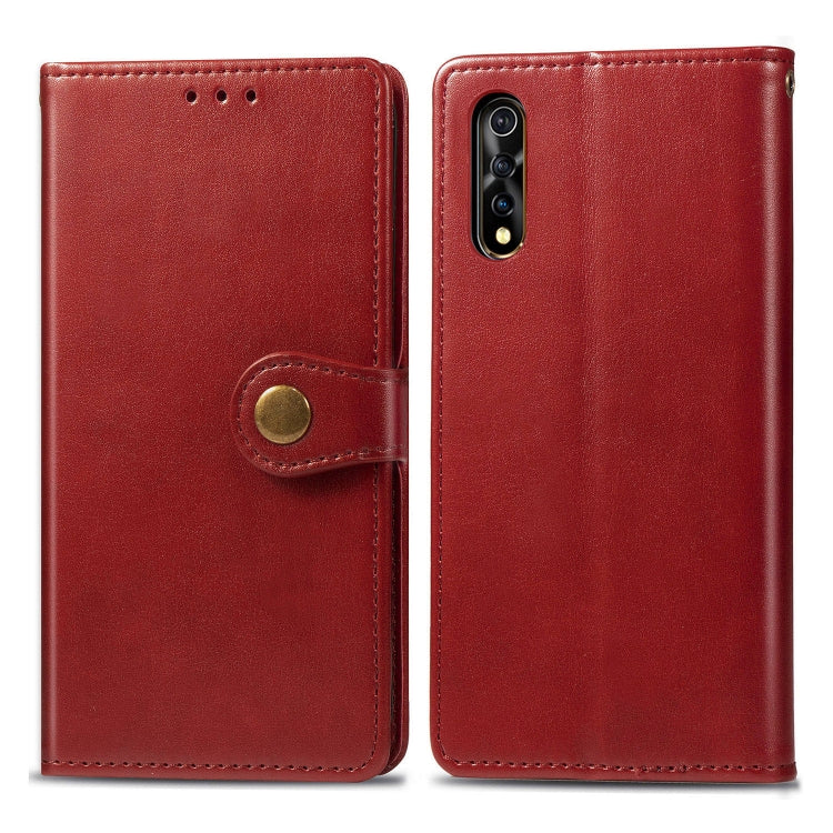 For Vivo S1   Retro Solid Color Leather Buckle Phone Case with Lanyard & Photo Frame & Card Slot & Wallet & Stand Function, For vivo S1